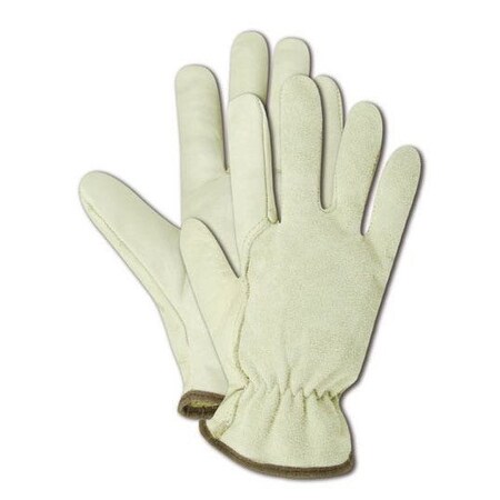Magid Leather Drivers Gloves, Slip On Cuff, Wing Thumb Thumb, Tan, M 12 PK B6547E-M